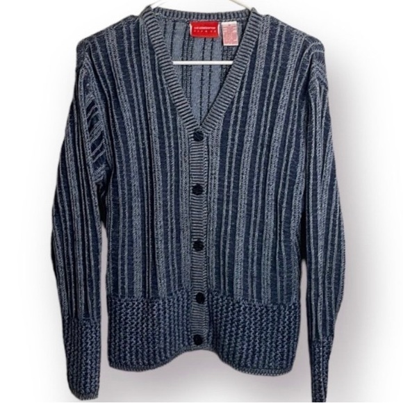 Liz Claiborne Sweaters - Liz Claiborne Knitted Striped Cardigan Sweater